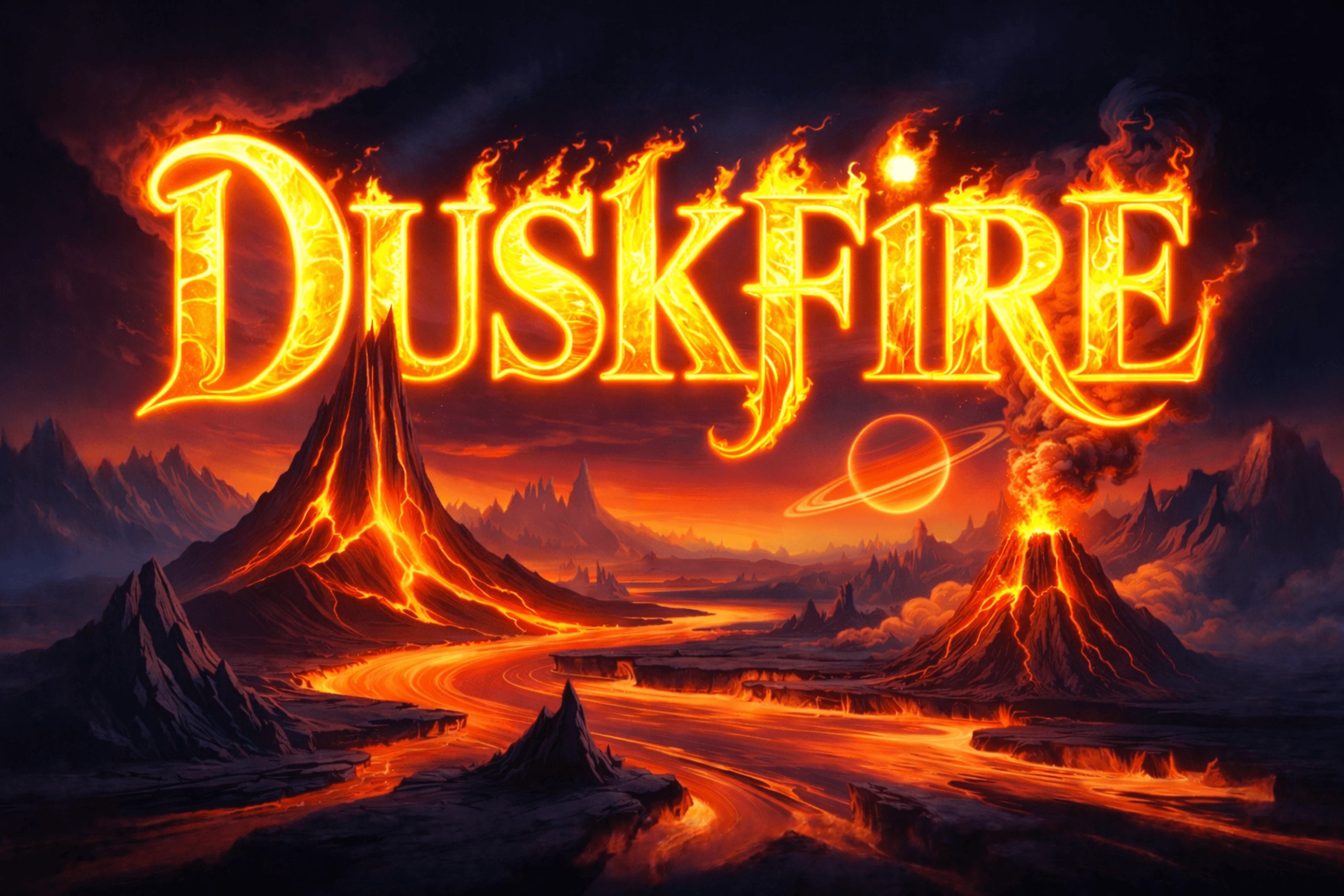 Official Duskfire key artwork featuring Icoria and Drakan